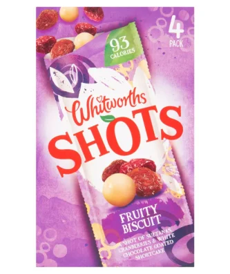 Whitworths Shots Snack Fruity Biscuit 4 per pack