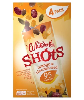 Whitworths Shots Snack Pack Orange & Chocolate 4 per pack