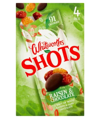 Whitworths Shots Snack Pack Raisin & Chocolate 4 per pack