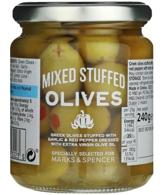 M&S Mixed Stuffed Olives 240g