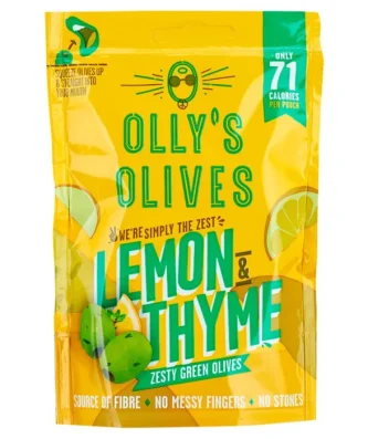 Olly's Olives Lemon & Thyme Green Halkidiki Olives The Hippie 50g