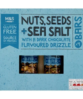 M&S Nuts Seeds & Sea Salt Bars 4 x 40g