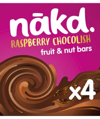 Nakd Raspberry Chocolish Fruit Nut & Cocoa Bars 4 x 35g