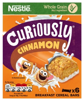 Nestle Curiously Cinnamon Cereal Bar 6 per pack