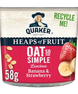 Quaker Oat So Simple Banana Strawberry Porridge Pot 58g