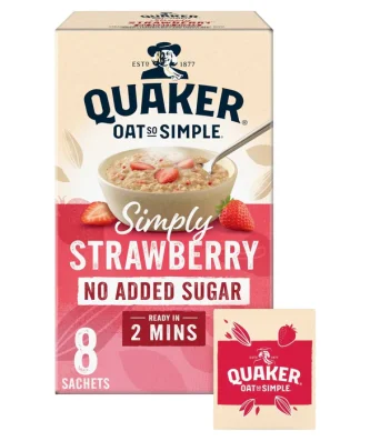 Quaker Oat So Simple Simply Strawberry Porridge No Added Sugar Sachets 8 per pack