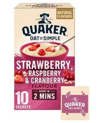 Quaker Oat So Simple Strawberry, Raspberry & Cranberry 10 x 33g