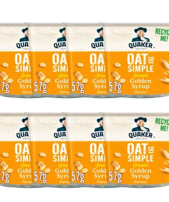 Quaker Oats So Simple Golden Syrup Porridge Pots Multipack 8 x 57g