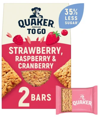 Quaker Porridge To Go Mixed Berries Breakfast Bars 2 x 55g