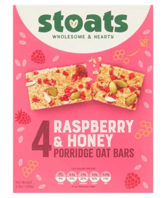 Stoats Raspberry & Honey Porridge Oat Bars 4 x 42g