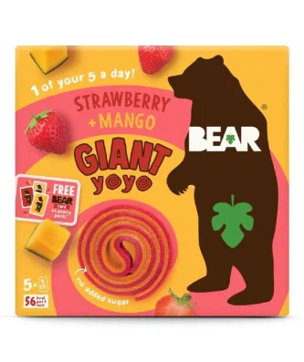 Bear Giant Fruit Yoyos Strawberry & Mango Multipack 5 x 20g