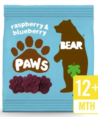Bear Paws Raspberry & Blueberry Fruit & Veg Shapes 12 mths+ 20g