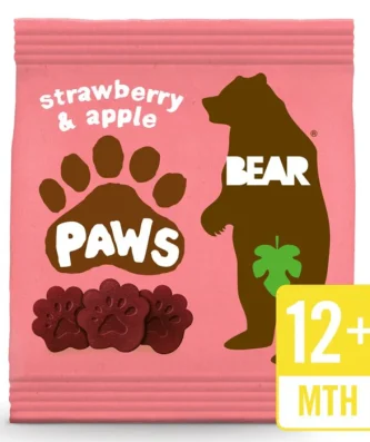 Bear Paws Strawberry & Apple Fruit & Veg Shapes 12 mths+ 20g