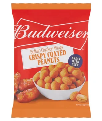 Budweiser Buffalo Chicken Wings Crispy Coated Peanuts 150g