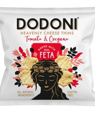 Dodoni Cheese Thins Feta Tomato & Oregano 80g