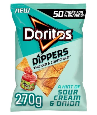 Doritos Dippers Hint of Sour Cream & Onion Sharing Tortilla Chips 270g