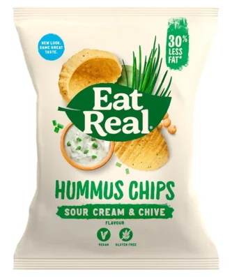 Eat Real Sour Cream & Chives Hummus Chips Single Bag 25g