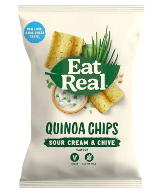 Eat Real Sour Cream & Chives Quinoa Chips Single Bag 22g