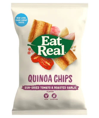 Eat Real Sundried Tomato & Roasted Garlic Quinoa Chips Single Bag 22g