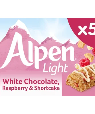 Alpen Light Cereal Bars White Chocolate Raspberry & Shortcake 5 x 19g