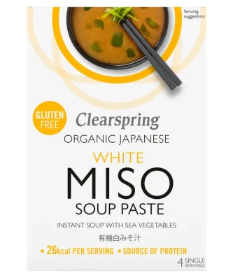Clearspring Organic Japanese White Miso Instant Soup Paste 4 x 15g