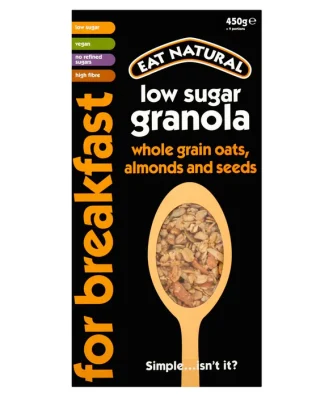 Eat Natural Low Sugar Granola Wholegrain Oats Almonds and Seeds 450g