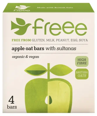 Doves Farm Freee Organic Gluten Free Apple & Sultana Oat Bars 4 x 35g
