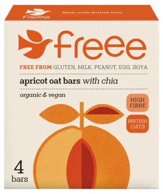 Doves Farm Freee Organic Gluten Free Apricot & Chia Oat Bars 4 x 35g