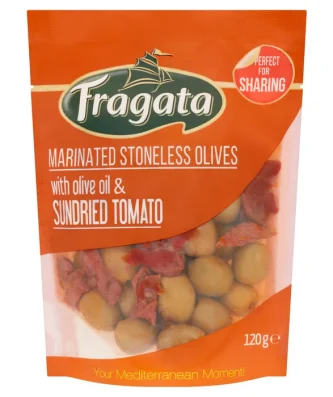 Fragata Marinated Pitted Green Olives with Sundried Tomato 120g