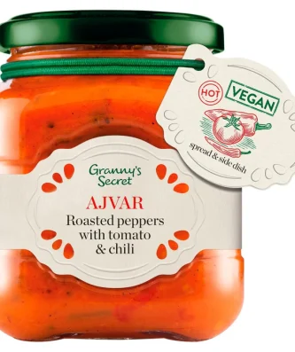 Granny's Secret Ajvar Hot Roasted Red Pepper with Tomato & Spices 200g