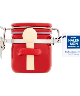 Halen Mon Spruce Smoked Sea Salt Red Clamp Top Jar 15g