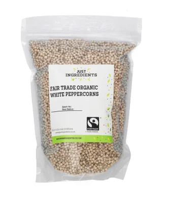 Just Ingredients Organic Fairtrade White Peppercorns 100g