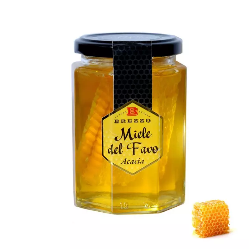 Acacia Honeycomb in glass jar 250 gr
