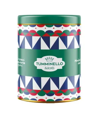 Aci Tin Box with assorted Sicilian biscuits Cosi Chini with Figs and Zuccotti with Almonds 250 gr