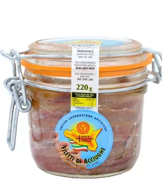 Anchovy Fillets in Olive Oil in airtight Jar 220 gr