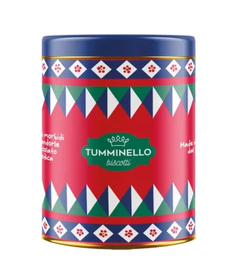 Aretusa Tin Box with Soft Sicilian Cantucci with Almonds and Modica IGP Chocolate 250 gr