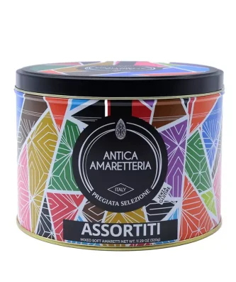 Assorted soft Amaretti in tin box 320 gr