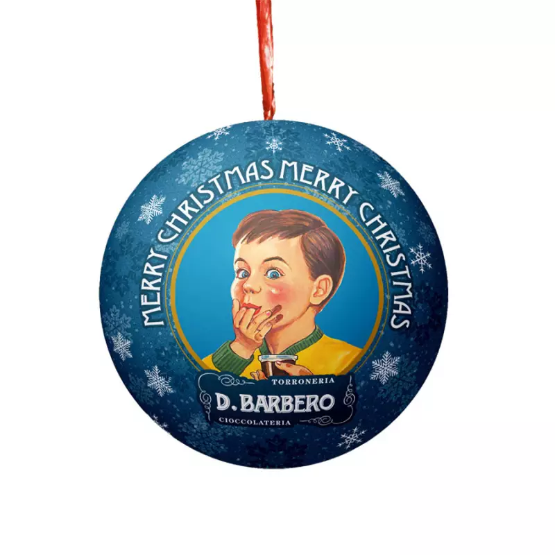 Barbero Blue Christmas Bauble with Cri Cri Chocolates 50 gr