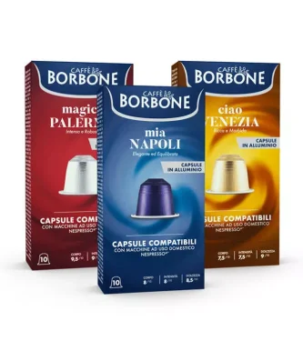 Borbone Aluminium Coffee Capsules tasting kit: 30 assorted blend capsules compatible with Nespresso®