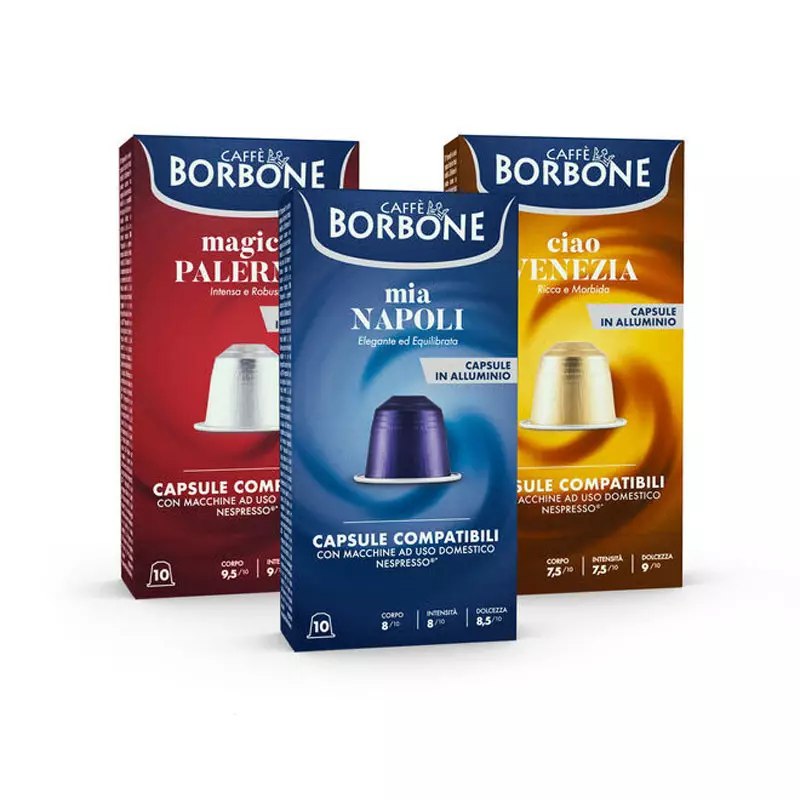 Borbone Aluminium Coffee Capsules tasting kit: 30 assorted blend capsules compatible with Nespresso®