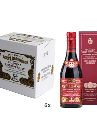 Boxed Balsamic Vinegar of Modena PGI 3 Gold Medals "Riccardo Giusti" 250 ml x 6