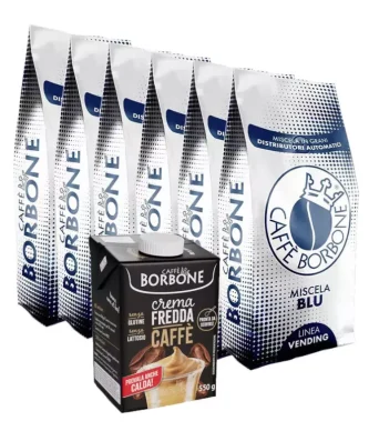 Caffè Borbone coffee beans Blue blend 1 kg x 6 and Cold Coffee Cream 550 gr