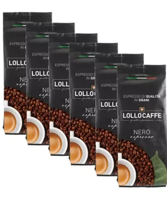 Coffee Beans Vending BLACK Blend Lollo Caffè 1 kg x 6