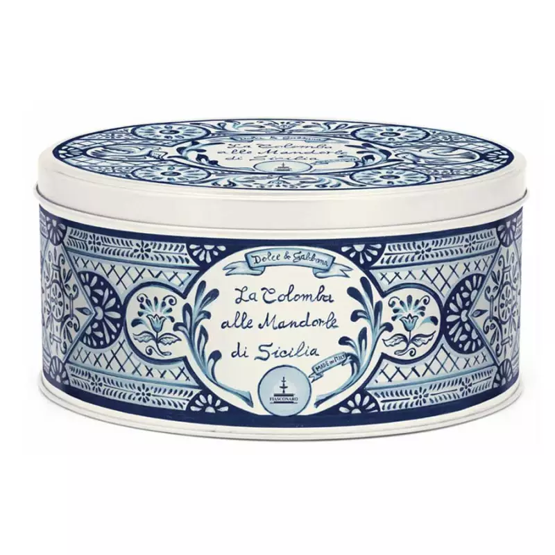 Colomba with Almonds Fiasconaro Dolce e Gabbana in a light blue tin 750 gr