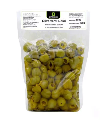 Dreessed Pitted Green Olives in Extra Virgin Olive Oil 500 gr