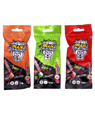 Brain Blasterz Drip 'n' Lick Lollipop Variety Pack 18g (Pack 24)