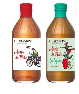 Duo Apple Cider Vinegar Carandini: Classic and Organic Apple with the "Mother" 500 ml x 2