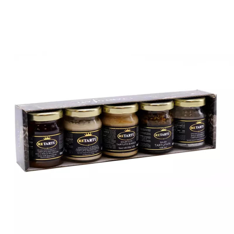 Five Italian Truffle Specialities - Truffled Sauce Cream Speciality Salt and Honey