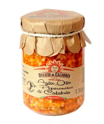 Garlic, Olive Oil and Calabrian Hot Chilli Condiment 130 gr