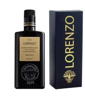 Gift Box Organic Extra Virgin Olive Oil Lorenzo N° 3, PDO Val di Mazara 500 ml